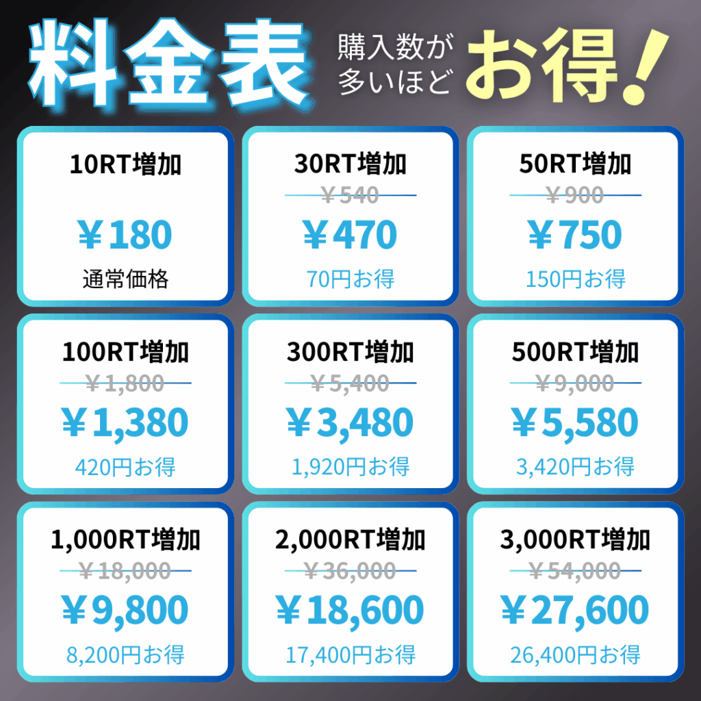 TwitterX日本人リツイート料金表_インスタエンサー