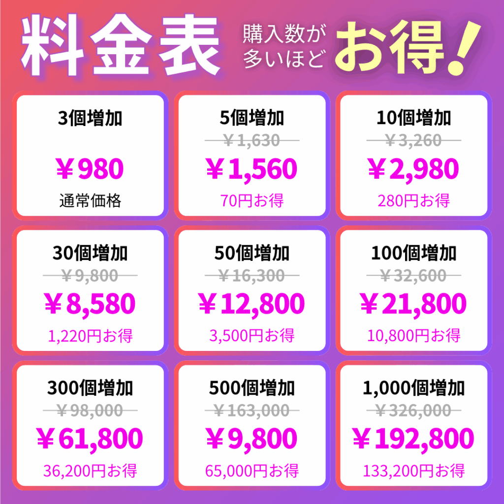 インスタグラム日本人男性コメント料金表_インスタエンサー