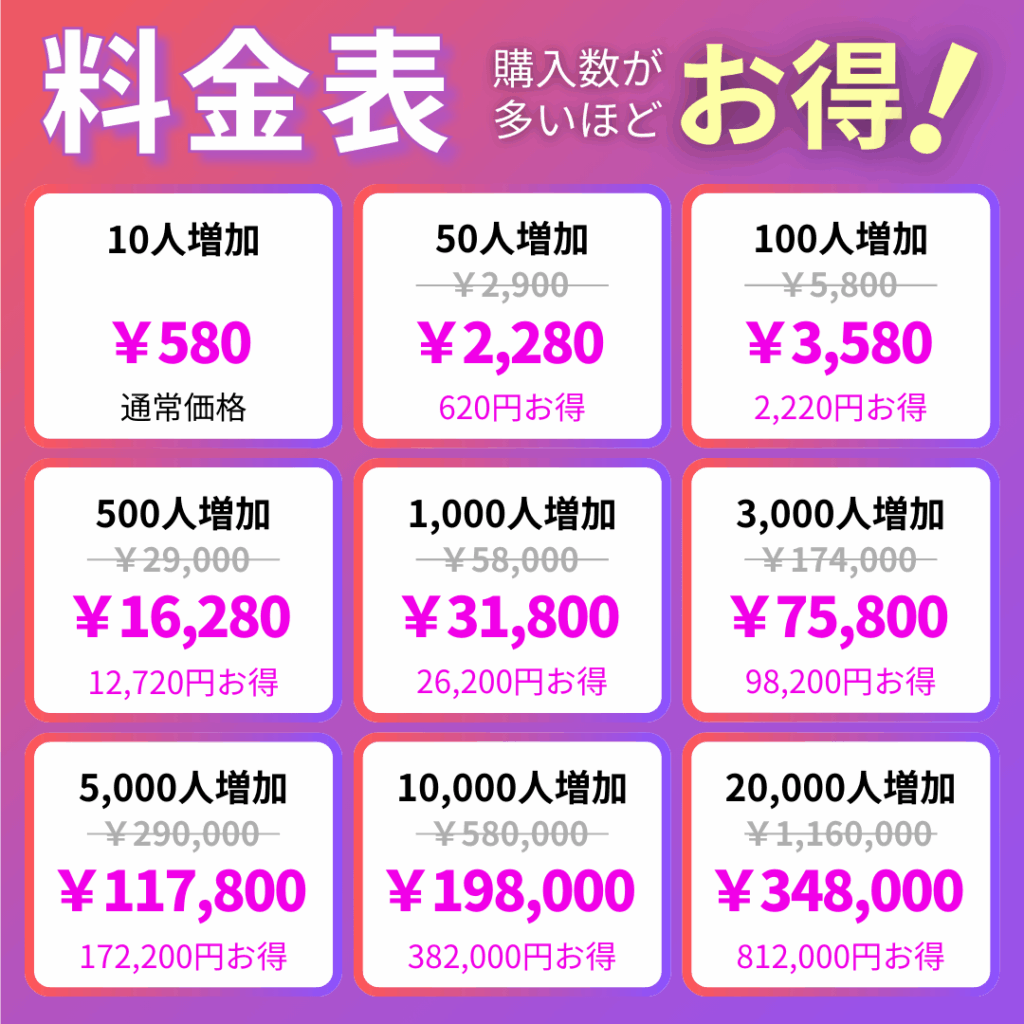 インスタグラム韓国人フォロワー料金表_インスタエンサー