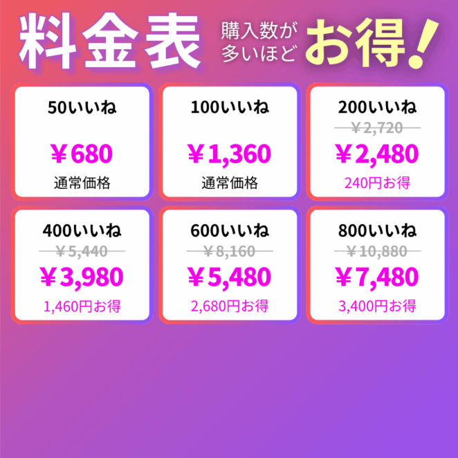インスタ（Instagram）いいねを買う料金.png
