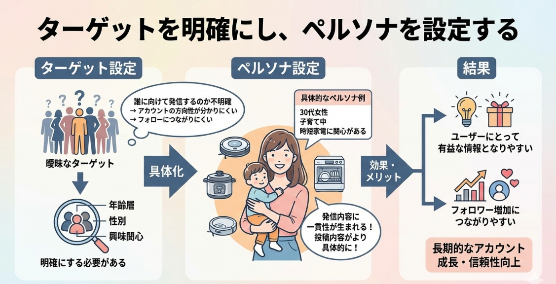 ターゲットを明確にし、ペルソナを設定する