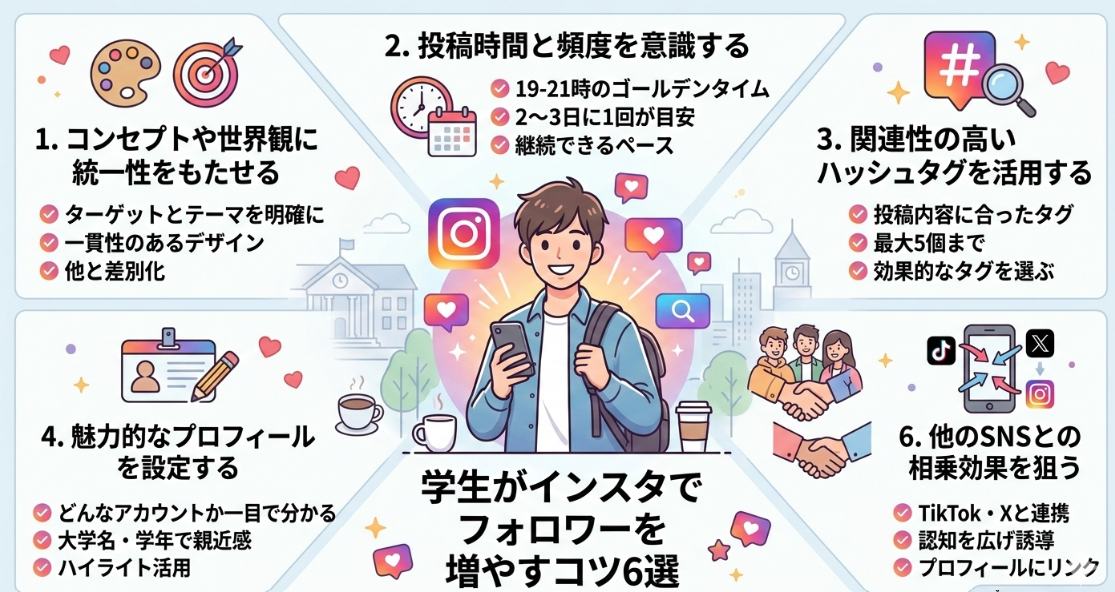 学生がインスタでフォロワーを増やすコツ6選