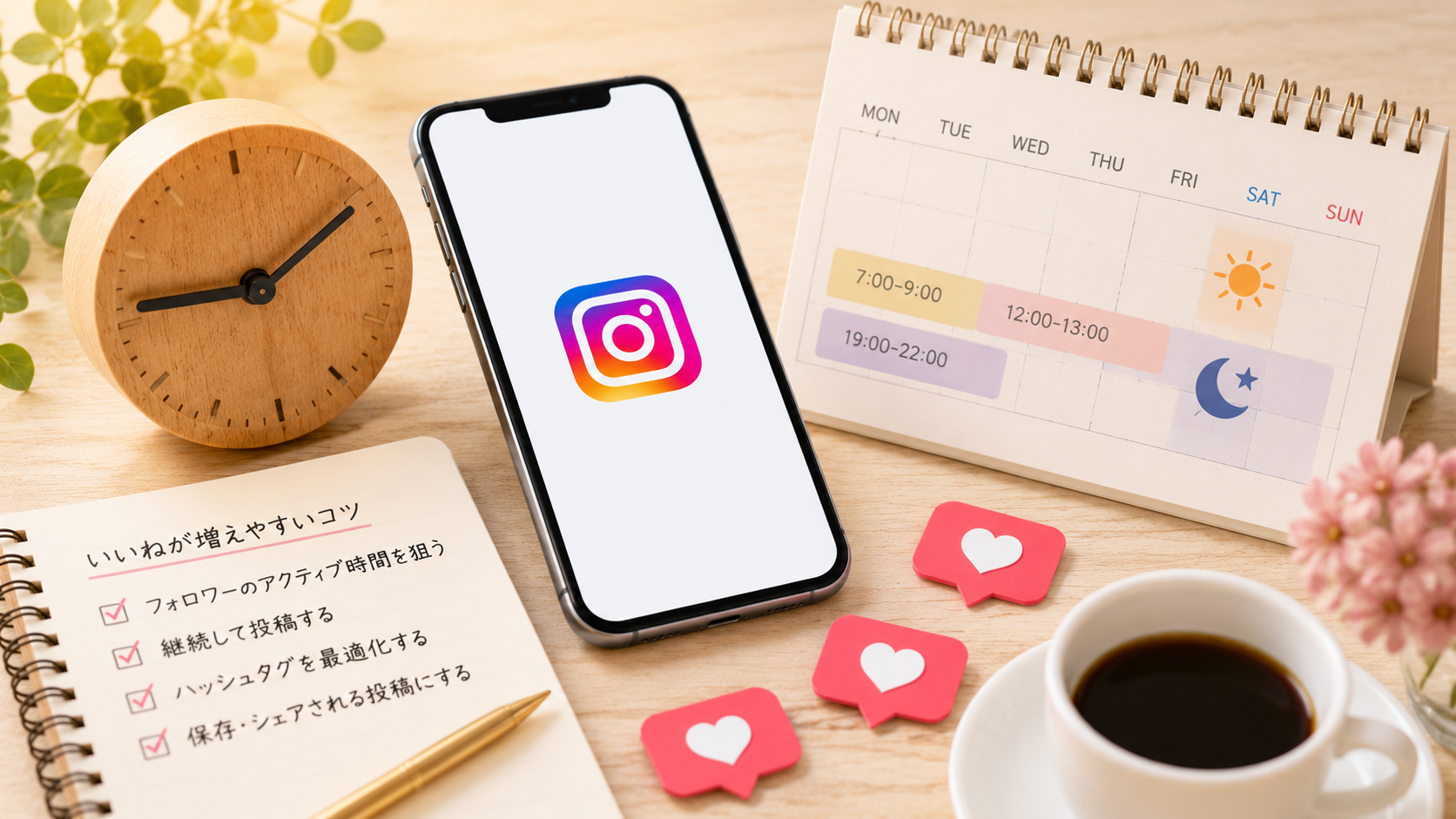 インスタでいいね増えやすい時間帯は？平日と休日の違いやいいねを増やすコツも解説