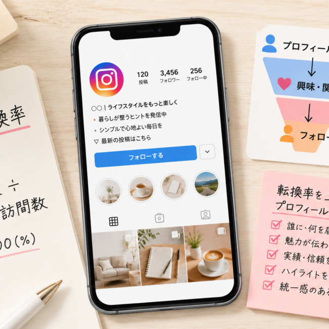 インスタの「フォロワー転換率」とは？平均値や計算方法、上げるプロフィールの作り方を解説