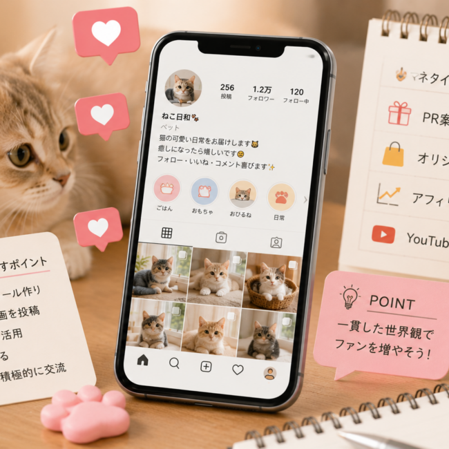 インスタの猫アカウントでフォロワーを増やす方法は？抑えたいポイントとマネタイズ方法を解説