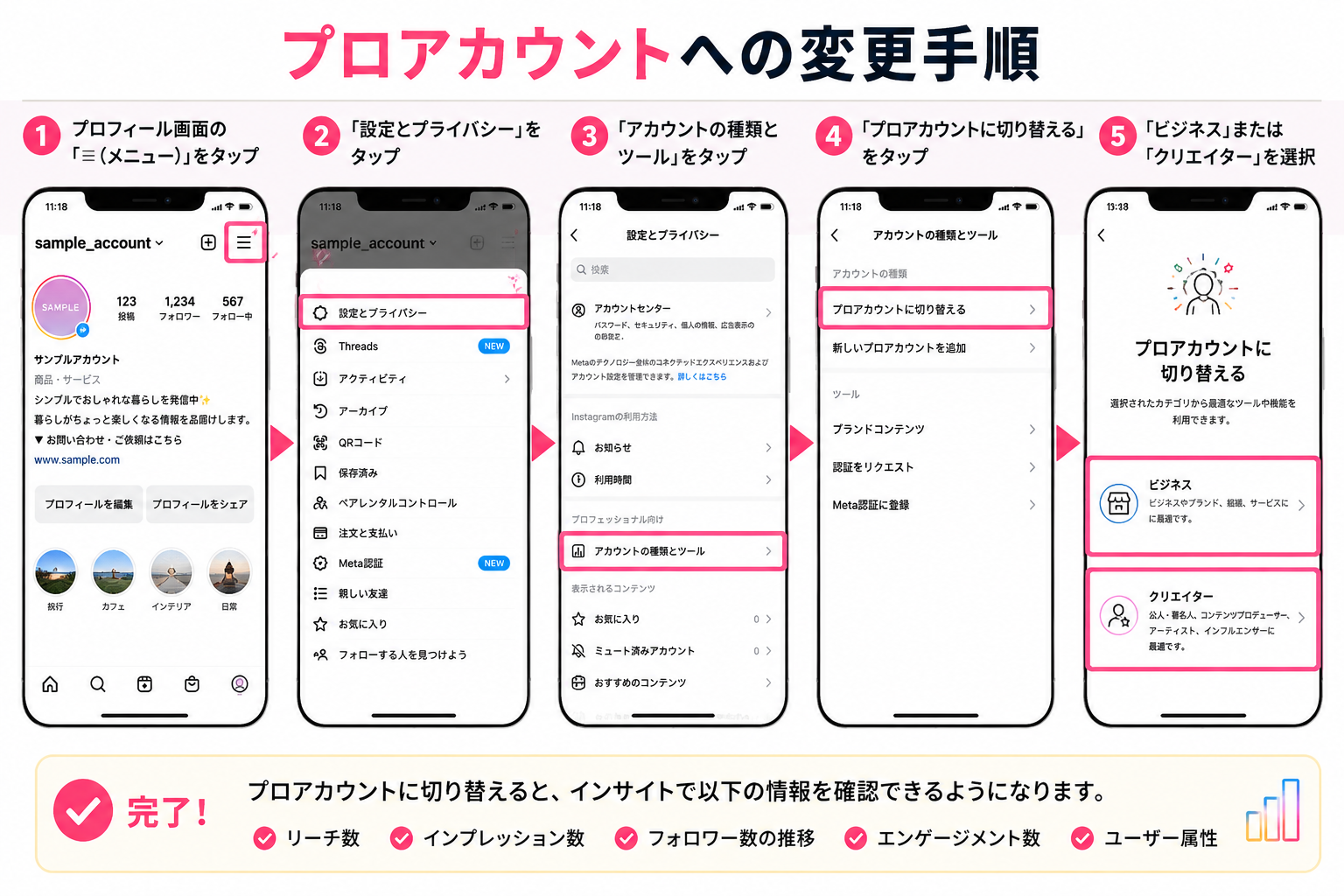 プロアカウントへの変更手順